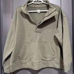 a new day Olive Green Fleece Quarter-Zip Pullover